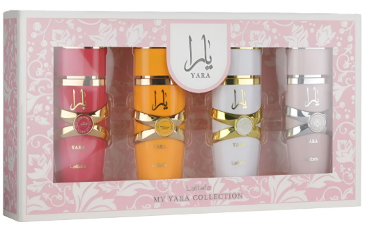 Lattafa Yara 4 Pcs Set-Yara, Mois, Tous, Candy 25 ml x 4 