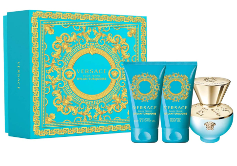Versace Dylan Turquoise edt 1.7 Oz + Shower Gel 1.7 Oz + Body Gel 1.7 Oz Women Set