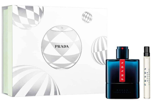 Prada Luna Rossa Ocean 2 Pcs Set for Men: 3.4oz Eau de Toilette + 0.34oz Eau de Toilette Travel Spray. 