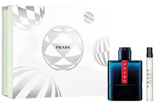Prada Luna Rossa Ocean 2 Pcs Set for Men: 3.4oz Eau de Toilette + 0.34oz Eau de Toilette Travel Spray. 